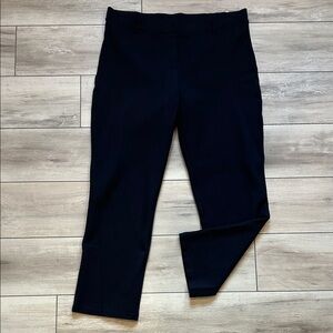 Quince Ultra-Stretch Ponte Straight Leg Work Pants in navy blue size large